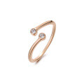 wholesale S925 Sterling Silver Moissanite Rose Gold Open Adjustable Ring for Women, Trendy Korean Style Dainty and Petite Wholesale-0-4