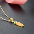 wholesale 925 Sterling Silver Amazon Cross-Border Best-Selling Women's Necklace, Fresh and Minimalist Cartoon Vegetable Small Carrot Enamel Pendant-0-2
