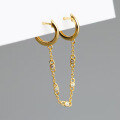 wholesale Sterling Silver Single Chain Hoop Earring with Unique Sweet and Edgy Trendy Creative Niche Design-0-1