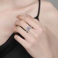 S925 Sterling Silver Moissanite Snowflake-Inspired Halo Engagement Ring with Dazzling Fire-0-2