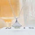 wholesale [Silver] Maker S999 Silver White Shell Ginkgo Leaf Diamond Inlay Necklace Fashion Light Luxury Temperament Women Korean Version Small Sense Collarbone Chain-0-0