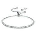 wholesale 925 Silver Full Diamond 25mm Round Universal Adjustable Sliding Bracelet for Couples, Simple and Versatile-0-0