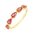 wholesale 18K Gold Japanese Retro Style Small and Unique Red Tourmaline Daily Minimalist Ring Jewelry Manufacturer Wholesale-0-4