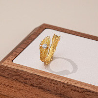 wholesale S925 Sterling Silver，，，。-K1557-Gold Adjustable opening