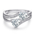 wholesale S925 Sterling Silver Heart-shaped Zircon Love Ring-0-24