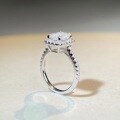 wholesale S925 Sterling Silver Radiant Cut 2 Carat D Color Moissanite Engagement Ring with Full Diamond Accents-0-3