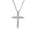 wholesale Metal Material First, Amazon eBay Cross-Border Dropshipping European and American Fashion Accessories Religious Cross Jesus 28mm Round Moissanite Necklace-0-4