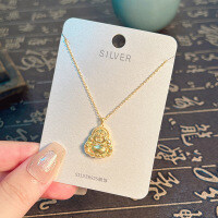 S925 Sterling Silver K Gold Pendant Necklace with Gourd and Plain Pi-S925 Sterling Silver YD2-0027 925 Silver