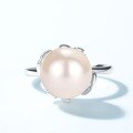wholesale 925 Silver Plated with Bright Silver, New Minimalist Fashion Large Shell Pearl Ring, Ins Style Fine Craft Silver Jewelry Wholesale-0-3
