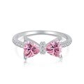 wholesale S925 Silver Cross-Border Hot-Selling Women's Ring, Small and Exquisite, Advanced Sense, Fresh and Elegant, Princess Pink Diamond Heart-Shaped Butterfly Ring Hand Accessory-0-6