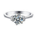 wholesale S925 sterling silver high-quality D-grade moissanite diamond ring, 1-carat wedding ring, single row diamond ring, rings wholesale-0-20