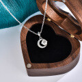 Sterling Silver Star Moon Necklace with Moissanite Pendant, Women's Fashion Choker Wholesale-0-2