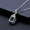 wholesale S925 Sterling Silver Natural Topaz Pendant Necklace Fashionable Light Luxury High-End Feeling-0-3