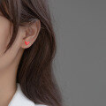 wholesale S925 silver ceramic stud earrings, small and fresh summer sweet colorful heart ear studs M01582-0-1