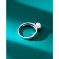 wholesale S925 Sterling Silver Freshwater Pearl Ring for Women, Light Luxury Fashion Niche Design Summer Fresh Adjustable Ring-0-3