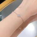 wholesale S925 Silver New Four-Leaf Clover Bracelet, Elegant and Versatile Full Diamond Version Can Be Worn as Ankle Chain-0-3