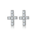 wholesale S925 Sterling Silver Small Cross Earrings for Women, Unique Design Fashion Perfect Ten Earrings, European and American Style Earrings-0-0