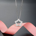 wholesale S925 sterling silver cross-border new trendy star personality pendant with diamond zirconia collarbone chain for women-0-3