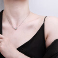 Sterling Silver with Zirconia Butterfly Pendant Necklace, Women's Light Luxury Design, 2025 New-0-2