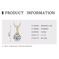 925 Sterling Silver D Color Moissanite Geometric Drop Pendant Necklace-0-25