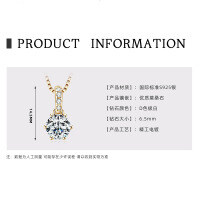 925 Sterling Silver D Color Moissanite Geometric Drop Pendant Necklace-Luxury Six-Prong Necklace [K Gold]  925 Silver