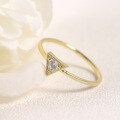 wholesale S925 Sterling Silver Triangle Geometry Ins Style Moissanite Golden Dawn Series Small Ring Plain Circle Ring-0-1