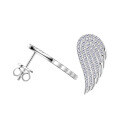 wholesale S925 Sterling Silver European and American Fashion Angel Wing Moissanite Earrings, Designed with a Unique and Niche Stud Style, Light Luxury Wing Earrings-0-4