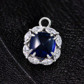 wholesale S925 Metal New Style Sugar Loaf 8*8 Minimalist and Cool Royal Blue 4 Carat Pendant Necklace 45cm-0-0