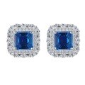 wholesale Metal material first: Amazon drop shipping for Zhuo Zhifan Jewelry 023 new collection royal blue 7*7 stud earrings with full marquise diamond halo-0-4