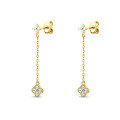 wholesale S925 Sterling Silver Chain Tassel Earrings with Petal Design,Ins。-0-5