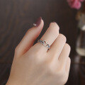 wholesale S925 Sterling Silver INS Style Minimalist Irregular Heart Ring, Versatile for Daily Wear, Punk Harajuku Knuckle Ring-0-2