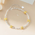 wholesale S925 Silver Dainty and Sweet Ins Style Small and Exquisite Gold Butterfly Broken Silver Bracelet S7915-0-0