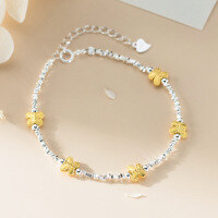 wholesale S925 Silver Dainty and Sweet Ins Style Small and Exquisite Gold Butterfly Broken Silver Bracelet S7915-S925 Silver Bracelet 925 Silver