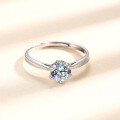 wholesale Pure Silver Genuine D Color Six-Prong Set 80-Point Moissanite Ring for Women, Light Luxury Niche Design Openable Wholesale-0-1