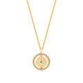 S925 Silver Shining Eight Treasures Compass Pendant Necklace-0-3