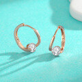 wholesale Metal: S925 Sterling Silver Cross-Border Moissanite Simple and Fashionable Earrings, Light Luxury Temperament, Versatile Red Diamond Champagne Gold Ear Hoops and Ear Clasps-0-1