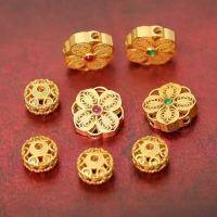 wholesale S925 silver stone-inlaid filigree four-leaf clover chain-style accessory, DIY component for jewelry crafting, pendant, ornament-2#