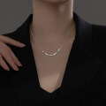 wholesale Sterling Silver Small Square Necklace Minimalist Geometric Design Ins Collarbone Chain D9234-0-0