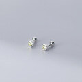 wholesale S925 Sterling Silver Nalan Stud Earrings for Women, Japanese and Korean Style Minimalist Small Fresh Geometric Circle Single Diamond Ear Jewelry M01106-0-4