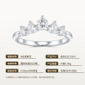 Gold Plated Sterling Silver Crown Ring Moissanite Mixed-Set-0-4
