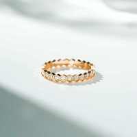 18K Rose Gold Geometric Honeycomb Diamond Stacking Ring-Full Diamond - CBJZ558-T 7