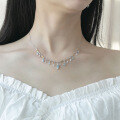 wholesale S925 silver designer-style high-end gemstone necklace with floral-inspired design and natural topaz-0-2