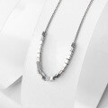 wholesale S925 Sterling Silver Women's Necklace, Minimalist Small Block Pendant Collarbone Chain with a Luxe and Subtle Niche Design-0-1