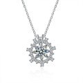 S925 Silver Moissanite Geometric Pendant Necklace for Women-0-3