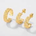 wholesale Gold retro luxury braided brushed diamond stud earrings for women, small and unique high-end fashion antique style new collection-0-2