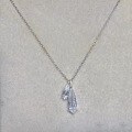 wholesale S925 Sterling Silver Waterdrop Zircon Necklace with Crushed Fei Jade White Crystal Teardrop Pendant, Unique Design Personalized Collarbone Chain-0-3