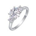 Metal Material Fashion Silver Non-Fading Moissanite Luxury Ring, Custom Processing for Cross-Border Niche Premium Sales-0-3