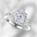 wholesale S925 Sterling Silver 2-Carat Pear-Shaped Moissanite Ring Set for Women, High-End Silver Jewelry Wholesale-0-2