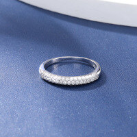 wholesale S925 Silver Ring for Women, Korean Style Inlaid Row Zircon Diamond Ring Fashionable and Unique Finger Ring Jewelry Wholesale from Manufacturers-Diamond Ring [S925 Silver]  Size 11