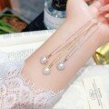 wholesale S925 Sterling Silver with Diamond Accents, New Chinese Style Freshwater Pearl Necklace for Women, Round Pearl Pendant, Light Luxury Fashion Choker-0-2